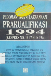 Pedoman dan pelaksanaan prakualifikasi